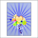 download Hearts With Blue Rays clipart image with 45 hue color