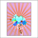 download Hearts With Blue Rays clipart image with 180 hue color