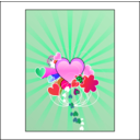 download Hearts With Blue Rays clipart image with 315 hue color