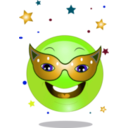 download Yellow Party Mask Smiley Emoticon clipart image with 45 hue color