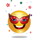 download Yellow Party Mask Smiley Emoticon clipart image with 0 hue color