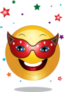 Yellow Party Mask Smiley Emoticon