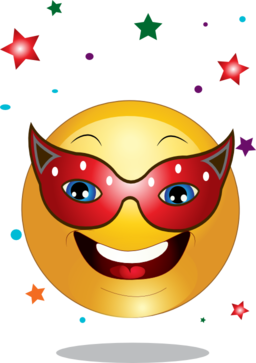 Yellow Party Mask Smiley Emoticon