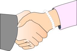 Handshake With Black Outline White Man And Woman Freshwater Pearl