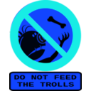 download Do Not Feed The Trolls clipart image with 180 hue color