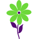 download Green Purple Flower clipart image with 135 hue color