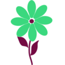 download Green Purple Flower clipart image with 180 hue color