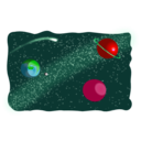download Space Sketched clipart image with 315 hue color