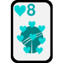 download Eight Of Hearts clipart image with 180 hue color