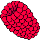 download Red Raspberry clipart image with 0 hue color
