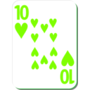 download White Deck 10 Of Hearts clipart image with 90 hue color