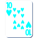 download White Deck 10 Of Hearts clipart image with 180 hue color