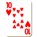 download White Deck 10 Of Hearts clipart image with 0 hue color