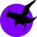 download Raven On Red clipart image with 270 hue color