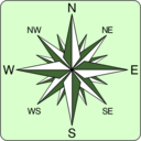 download Wind Rose Icon clipart image with 225 hue color