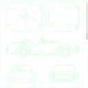 download Shelby Cobra Blueprint clipart image with 135 hue color