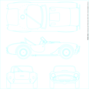 download Shelby Cobra Blueprint clipart image with 180 hue color
