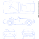 download Shelby Cobra Blueprint clipart image with 225 hue color
