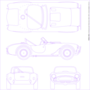 download Shelby Cobra Blueprint clipart image with 270 hue color