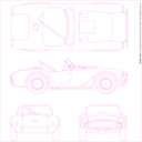 download Shelby Cobra Blueprint clipart image with 315 hue color