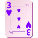 download Ornamental Deck 3 Of Hearts clipart image with 270 hue color