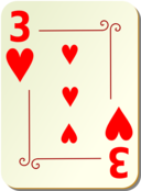 Ornamental Deck 3 Of Hearts