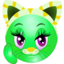 download Cat Girl Smiley Emoticon clipart image with 90 hue color