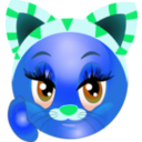 download Cat Girl Smiley Emoticon clipart image with 180 hue color