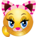 download Cat Girl Smiley Emoticon clipart image with 0 hue color