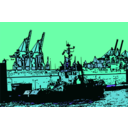 download Illustration Hamburger Hafen clipart image with 270 hue color