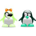 download Tux In Love clipart image with 90 hue color