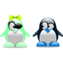 download Tux In Love clipart image with 135 hue color