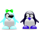 download Tux In Love clipart image with 180 hue color