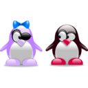 download Tux In Love clipart image with 270 hue color