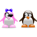 download Tux In Love clipart image with 315 hue color