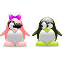 download Tux In Love clipart image with 0 hue color