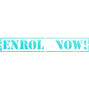 download Enroll Now Stamp clipart image with 180 hue color