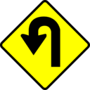 download Caution U Turn clipart image with 0 hue color