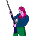 download Girl With Rifle clipart image with 270 hue color