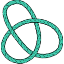 download Trefoil Knot clipart image with 135 hue color