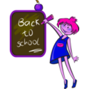 download School Days clipart image with 270 hue color