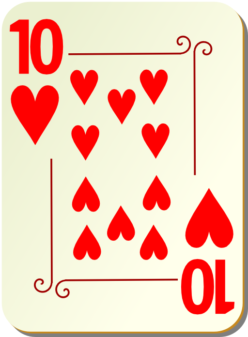 Ornamental Deck 10 Of Hearts