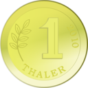 download One Golden Coin clipart image with 0 hue color