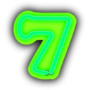 download Neon Numerals 7 clipart image with 90 hue color
