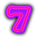 download Neon Numerals 7 clipart image with 270 hue color