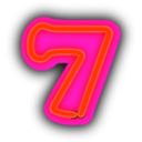 download Neon Numerals 7 clipart image with 315 hue color