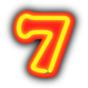 download Neon Numerals 7 clipart image with 0 hue color