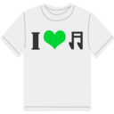 download I Love Music T Shirt clipart image with 135 hue color