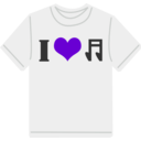 download I Love Music T Shirt clipart image with 270 hue color