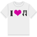 download I Love Music T Shirt clipart image with 315 hue color